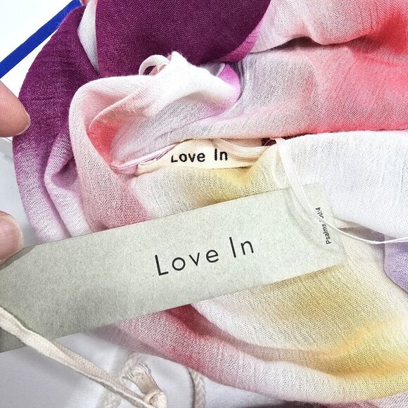 NWT Love In High-Low Rainbow Kimono Swim Beach Cover Up - Picture 8 of 9